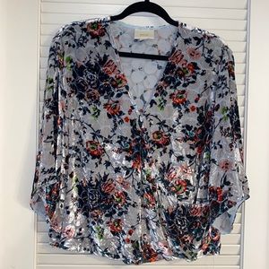 Anthropologie Maeve Kimono Velvet Wrap Top size Medium